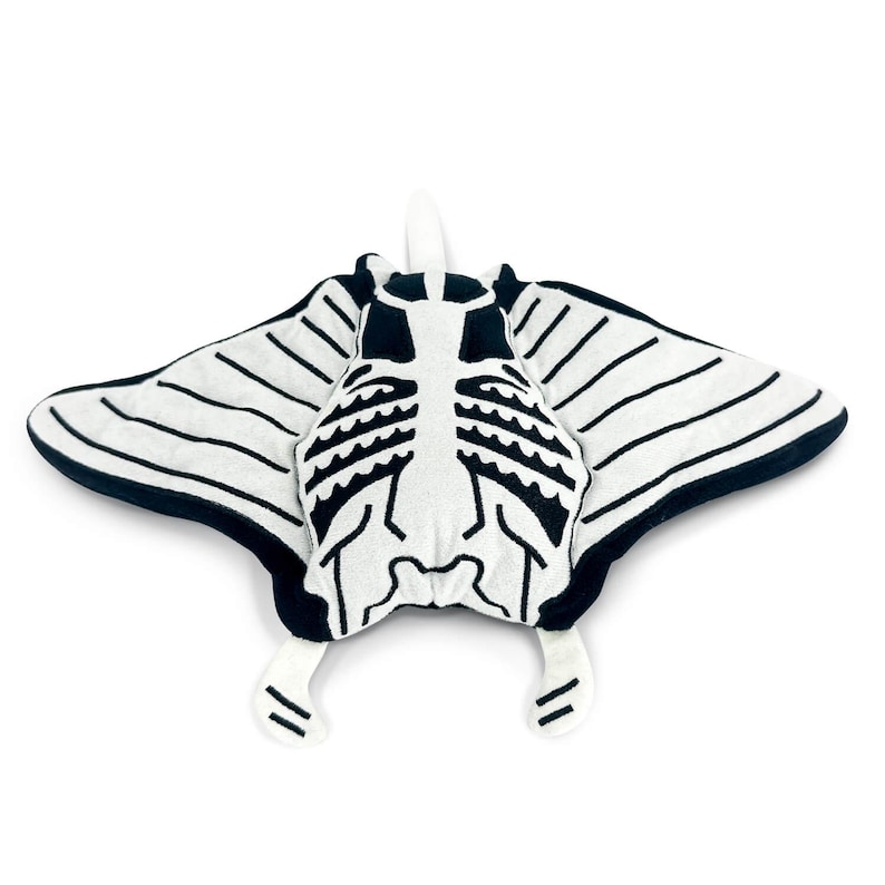 Reversible Glow in Dark Manta Ray Skeleton Plushie | 17" AquaGlows Stuffed Animal image 2