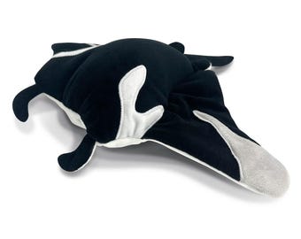 Reversible Glow in Dark Manta Ray Skeleton Plushie | 17" AquaGlows Stuffed Animal