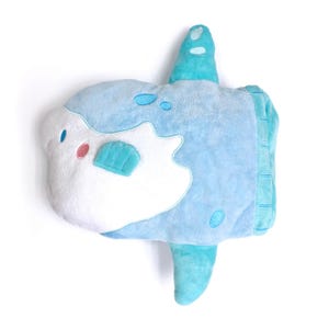 Reversible Glow in Dark Mola Sunfish Skeleton Plushie | 13.5" AquaGlows Stuffed Animal image 4