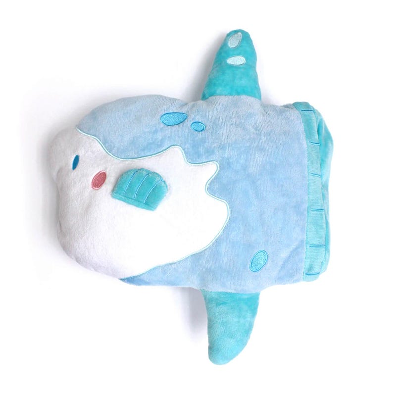 Reversible Glow in Dark Mola Sunfish Skeleton Plushie | 13.5" AquaGlows Stuffed Animal image 4
