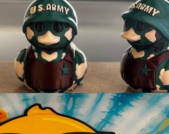 Military Camo Duck – 3D Printed Dashboard Buddy | Army-Inspired Collectible for Car or Desk