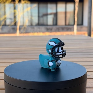 Philadelphia Football Duck with Removable Helmet – Green Colors | 3D Printed Collectible | Desk & Dashboard Decor