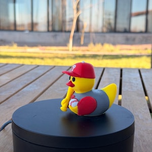 Red & Gray Baseball Duck – Philly Fan Style | 3D Printed Collectible