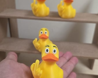 Funny Middle Finger Duck – 3D Printed Rude Rubber Duck Gag Gift & Desk Toy