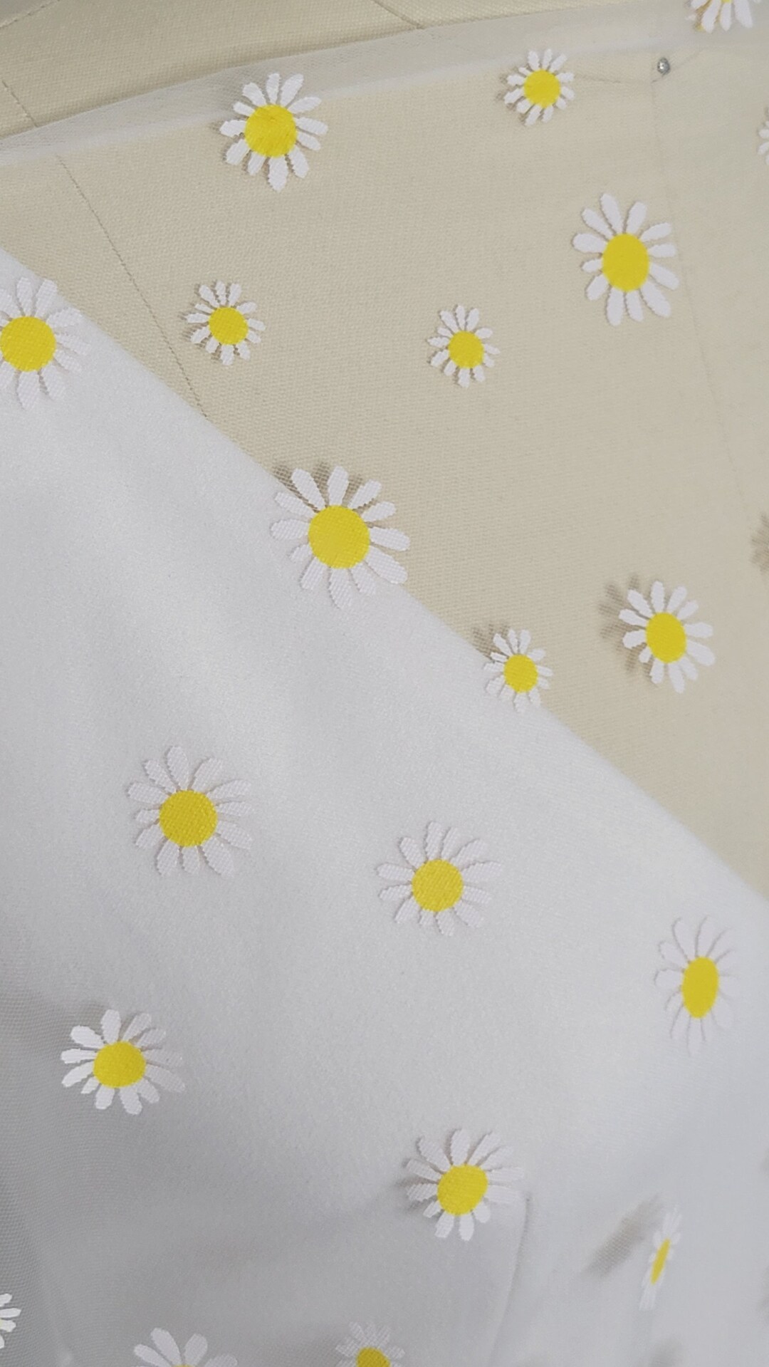 Daisy Flower Mesh Tulle Fabric Print Daisy Mesh Fabric in off - Etsy