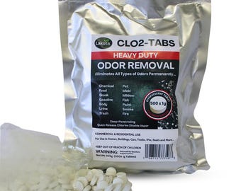 Tabletas de dióxido de cloro para eliminar olores de alta resistencia - 500 x 1 g (1,1 lb)