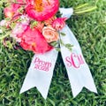 Embroidered Bouquet Sash: Personalized Wedding Ribbon Wrap