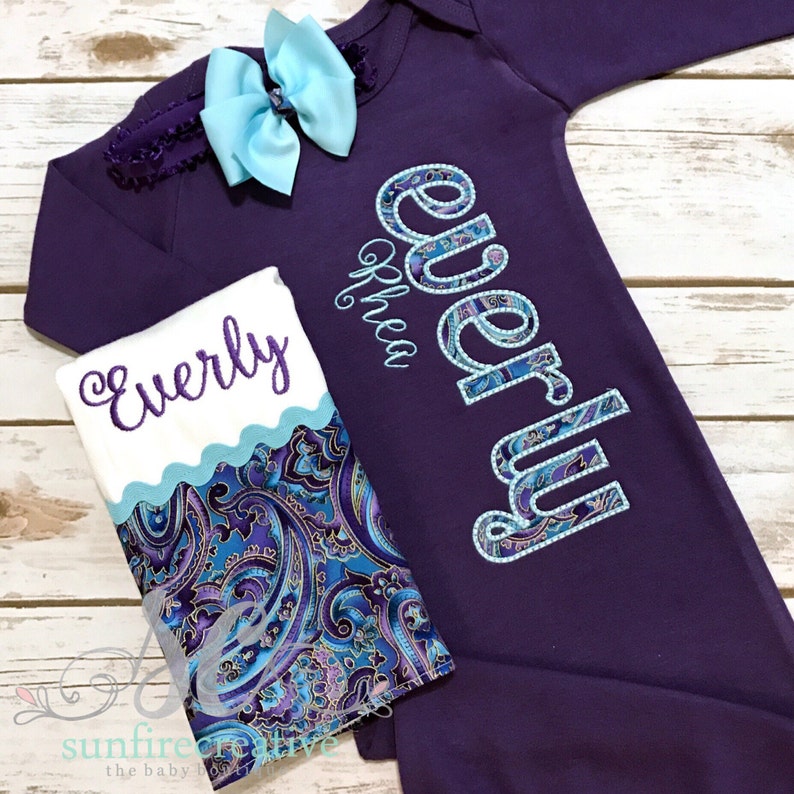 Bringing Baby Home Outfit Newborn Coming Home Outfit Newborn Sleeper Purple Gown Unique Baby Girl Clothes Girl Going Home Outfit