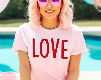 Pink LOVE Graphic T-shirt for Women