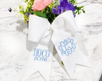 Embroidered Bouquet Sash: Personalized Monogram Ribbon Wrap | Nosegay ribbon