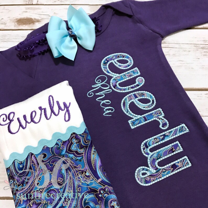 Bringing Baby Home Outfit Newborn Coming Home Outfit Newborn Sleeper Purple Gown Unique Baby Girl Clothes Girl Going Home Outfit