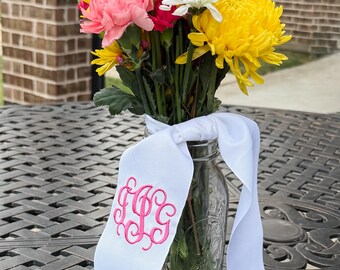 Cinta de ramo monogramada / Cinta de ramillete / Faja de flores personalizada