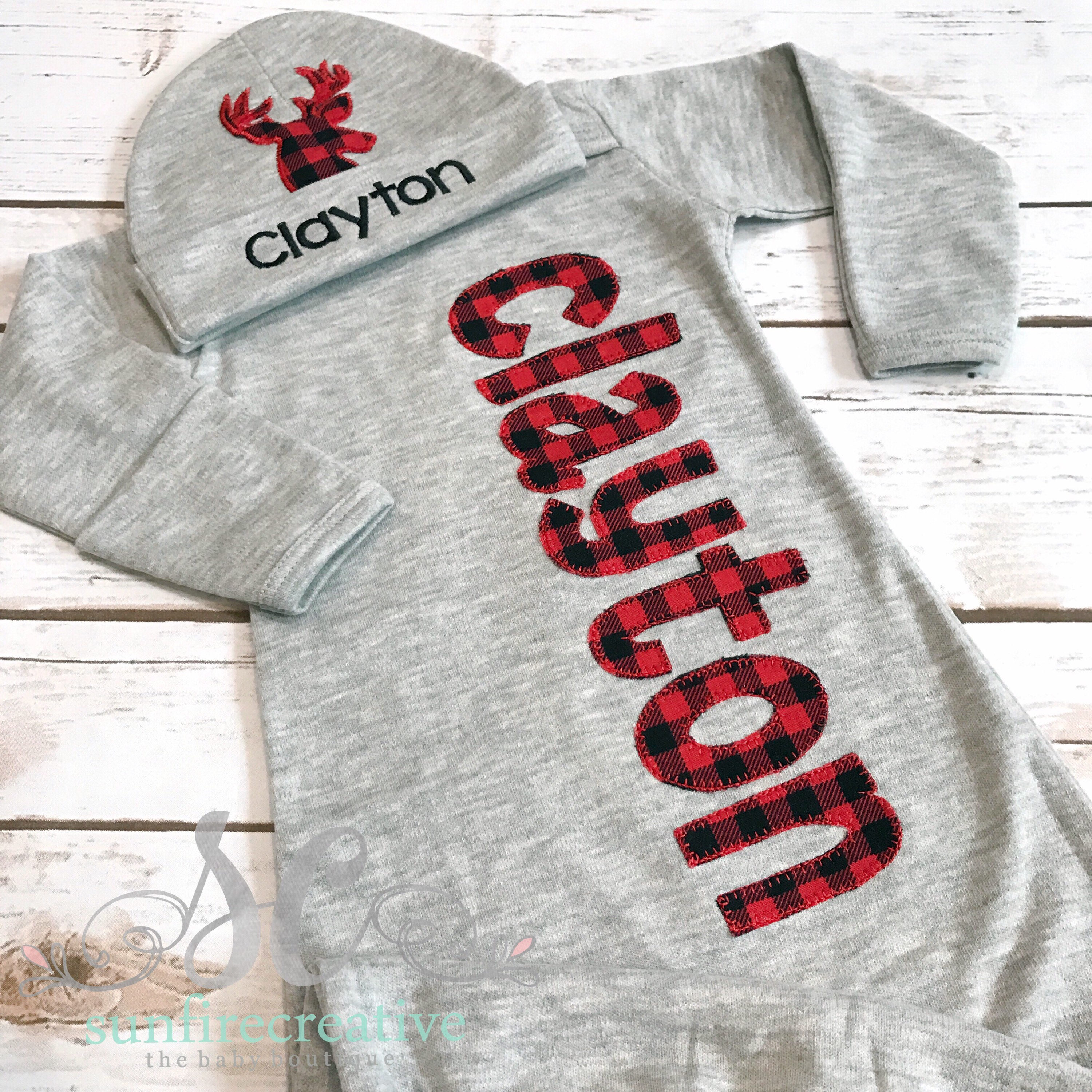 buffalo plaid baby clothes