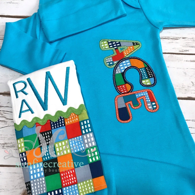 Pregnancy Announcement Gown Hat Burp Baby Boy Gift Baby Name Gown Baby Boy Sleeper Baby Shower Gift Newborn Coming Home Outfit