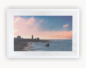 Point Judith Lighthouse, Narragansett, Rhode Island Ocean Sunrise Framed Photography Print | Home Decor | Beachscape | Oceanscape | Seascape