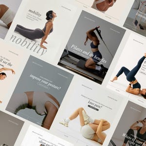 Pilates Instagram Templates | Canva Content Pack for Instructors & Studios (120 Posts)