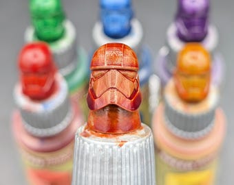 Tampa para Frasco de Tinta Capitã Phasma - Encaixe por Pressão, Compatível com Army Painter, Tampa para Tinta