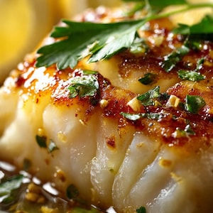 Cod with Garlic Lemon Sauce | Easy Healthy Fish Recipe PDF