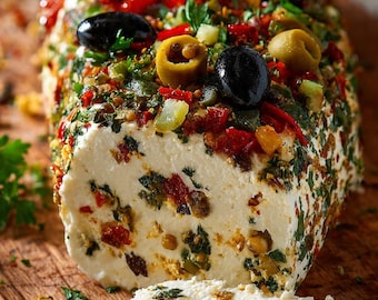 Antipasto Cream Cheese Log Recipe PDF – Easy Festive Holiday Appetizer for Parties