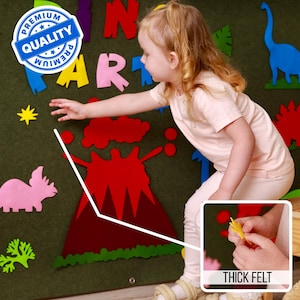 Dinosaur felt wall board, Felt story board for kids, Dinosaur party decoration,Montessori felt board, Educational gift, Activity wall
