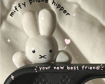 Miffy Telefonhipper | Handgjord polymerlera nyckelring | Söta accessoarer | Telefondekor | Tecknad berlock | Estetisk berlock | Telefonhipper