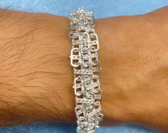 925 Sterling Silver Mariner Link Bracelet - Handmade Women's Chain - Everyday Classic Design Jewelry