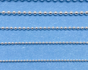 925 Sterling Silver Ball Bead Chain - Handmade Real Silver Necklace - Elegant Gift for Women