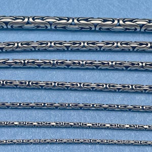 Men Byzantine Chain Necklace, Bali Round Byzantine Chain, Oxidized Chain, 925 Sterling Silver Chain, Gift for Birthday, Trendy Gift Necklace
