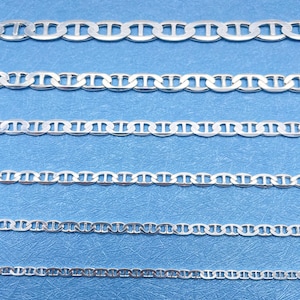 925 Sterling Silver Men Chain Necklace, Anchor Chain, Fancy Mariner Chain, Gift for Birthday Chain, Gift for Men, Elegant Gift Women Chain
