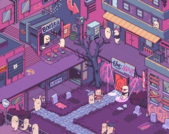 Geisterstadt Puzzle: Retro Pixel Art, 200 Teile