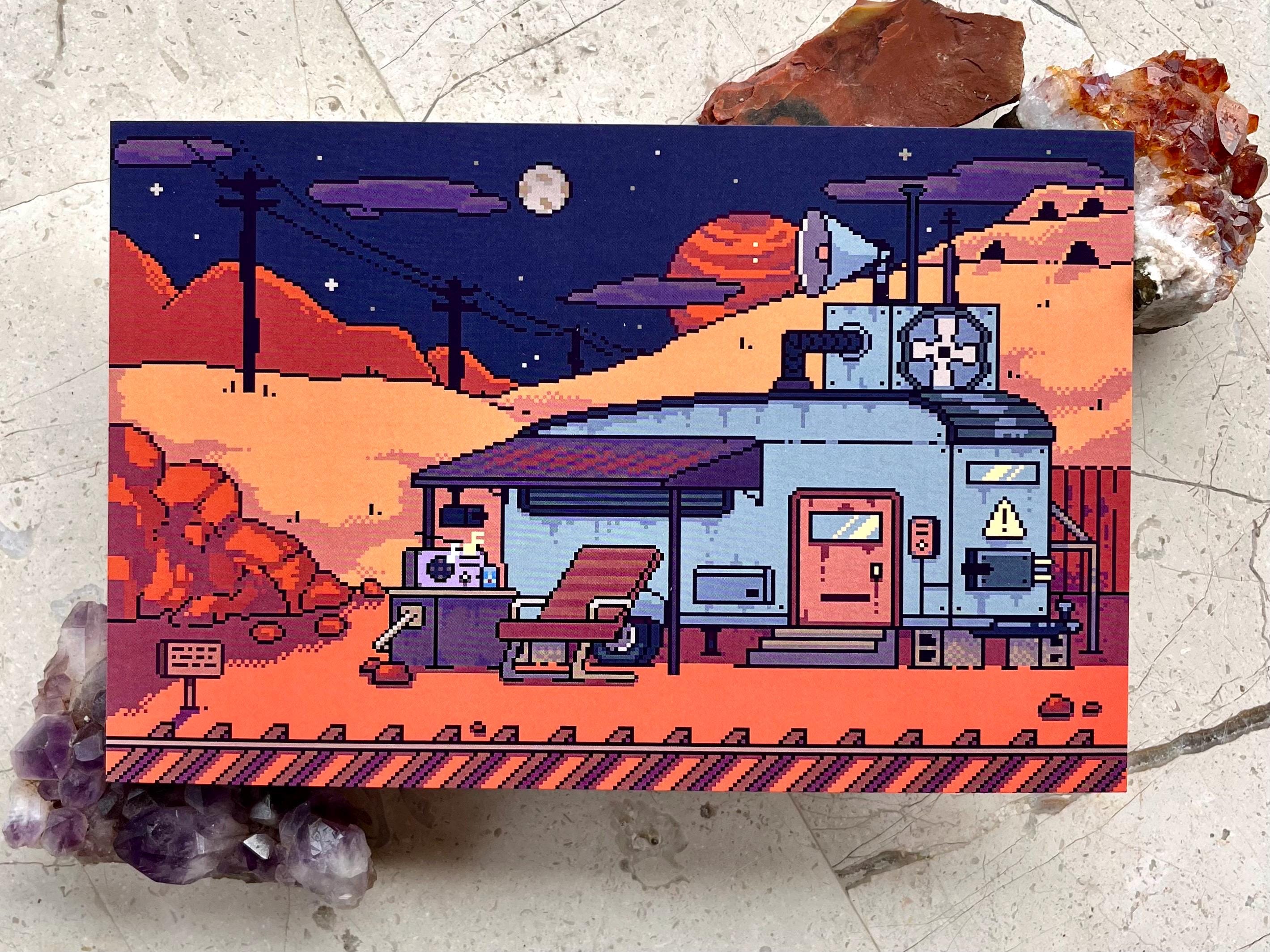 Cyberpunk Pixel Art Print: Space Cowboy - Final Destination - Etsy