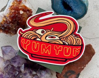 Nudeln |  gruseliger Nudel Sticker | Kunst von bluewit