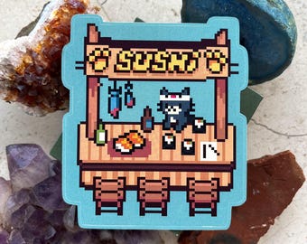 Sushiständer | süßer Katzenaufkleber | Kunst von bluewit