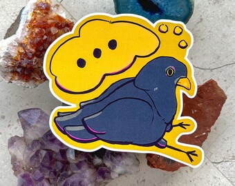 gedankenbirb | süßer Vogel Aufkleber | Kunst von bluewit