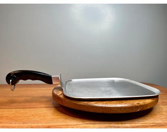 Vtg Saladmaster 11” Square Griddle Stainless Steel Skillet Flat Frying Pan USA