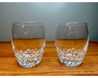 Set of 2 Lismore Essence by Waterford Crystal Double Old Fashioned Whiskey Rocks glass