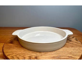 Longaberger Ivory Woven Traditions 9 1/8" Cake Pan with Handles