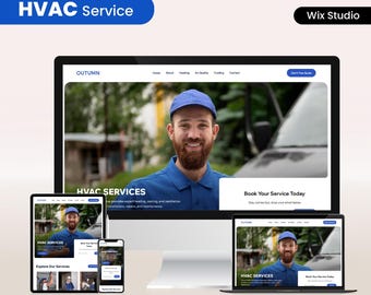 HVAC Wix Studio-websitesjabloon: bedrijfsbestemmingspagina verwarming en koeling