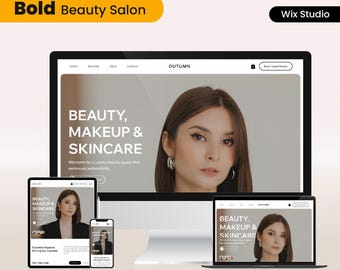 Beauty Salon Wix Studio Website Template: Skin Care, Hair Styling, Bridal and Party Makeup