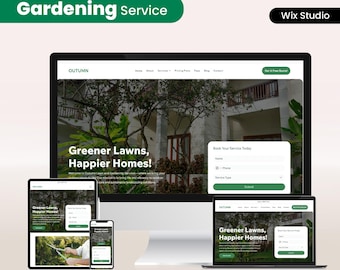 Lawn Care Wix Studio Website Template: Lawn Mowing, Landscaping, Gardening Maintenance Services