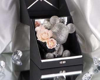 Luxury Crystal Bear Sculpture Gift for Her, Decorative Diffuser, Anniversary for Wife, Birthday Present for Girlfriend, Handmade Keepsake