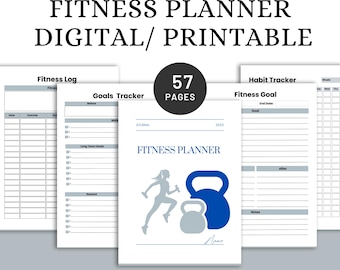 Fitness Goal Planner: Daily Workout & Habit Tracker (Digital Download)