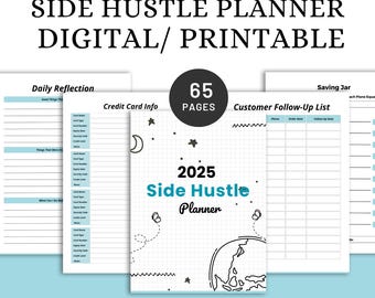 2025 Side Hustle Planner: Printable Business & Financial Organizer (PDF Download)