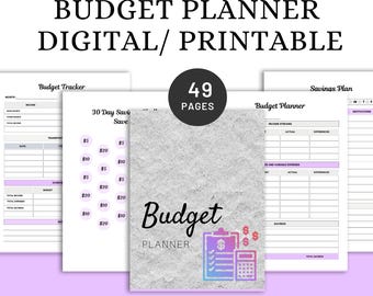 2025 Digital Budget Planner: Financial Goal Tracker (PDF Downloadable & Printable)