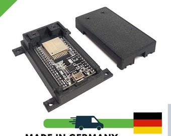 ESP32 Dev Kit V4 Gehäuse mit Befestigung – 3D gedrucktes NodeMCU Case für Micro USB IoT Projekte, PLA schwarz
