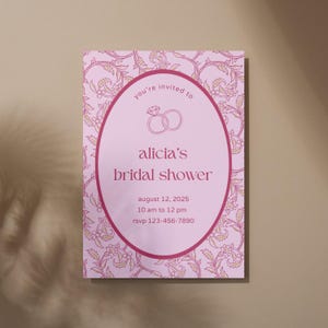 Berry in Love Bridal Shower Invite – Editable Canva Template | Pink Floral 5x7 | Bold Trendy Printable