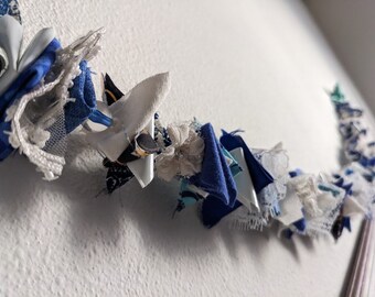 Holiday/Festive Garland (Recycled Fabric and Embellisments)