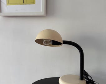 Vintage Beige Gooseneck Desk Lamp 70s Space Age Hillebrand