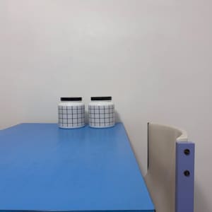 Tarro de cristal de leche vintage CLP de los 80 con diseño a cuadros *precio por unidad