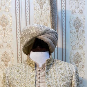 Golden Sherwani For Men, Wedding Sherwani for Men, Wedding, Indian Wedding Dress, Groomsmen, Sherwani For Groom, Groom Outfit, Wedding Gift